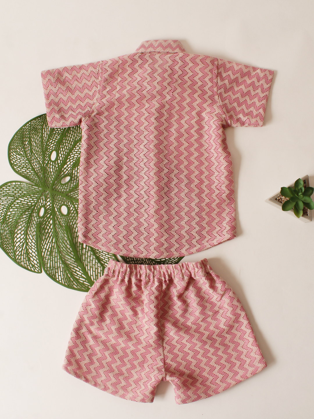 Qvink Cotton Half Sleeves Co-ord Set - Pink
