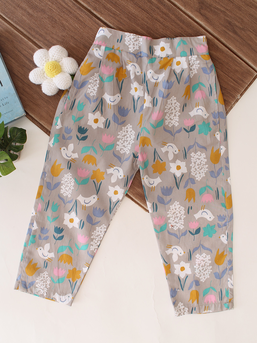 Qvink Cotton Printed Co-Ord Set - Grey