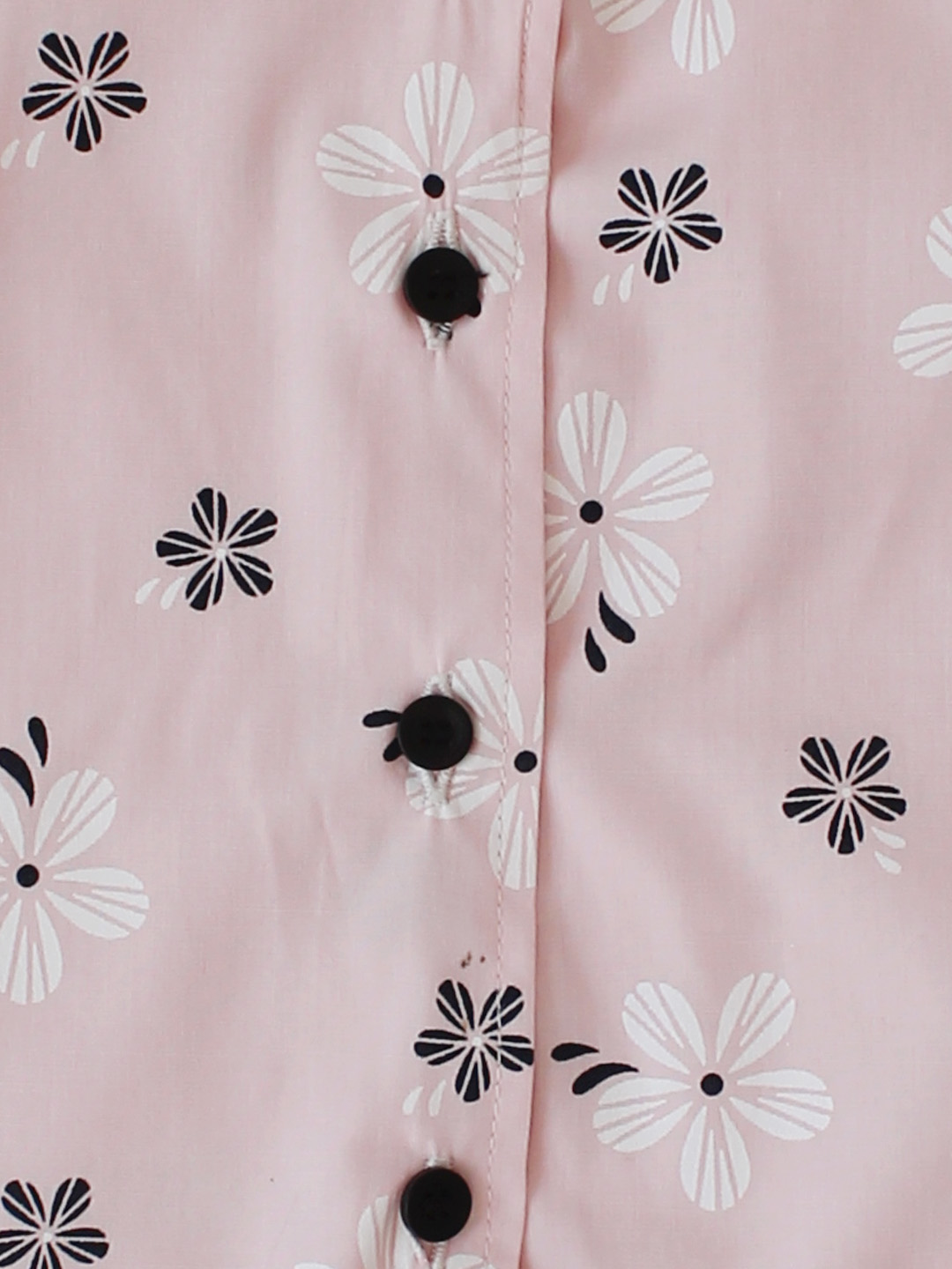 Qvink Cotton Floral Printed Co-Ord Set - Pink