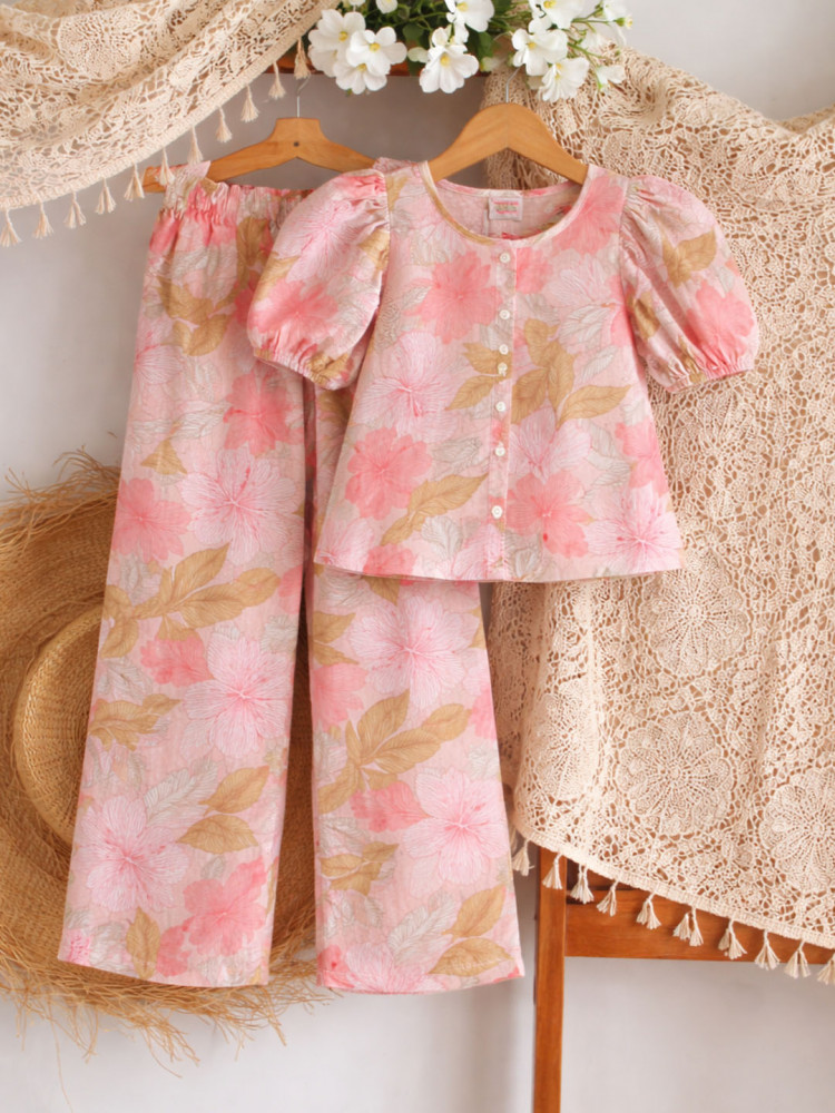 Image of 2-Piece Cotton Printed Co-Ord Set - Multicolor