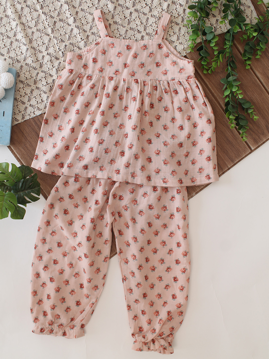 Floral Printed Coord Set - Beige