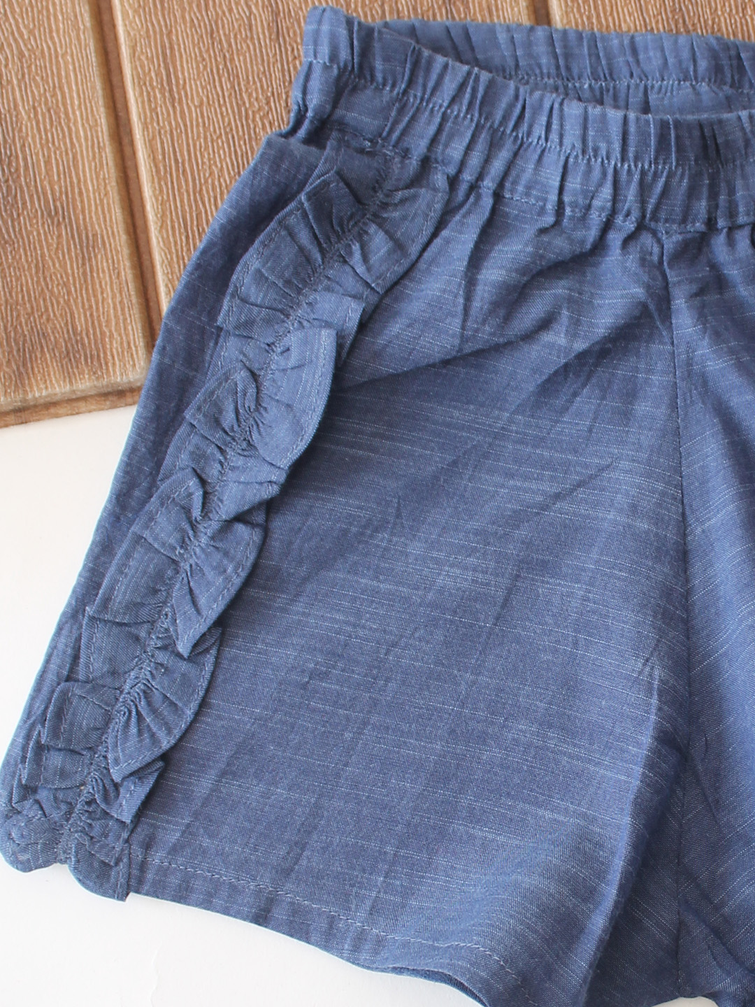 Qvink Half Sleeves Pocket Detalied Coordinating Shirt & Shorts Set - Blue