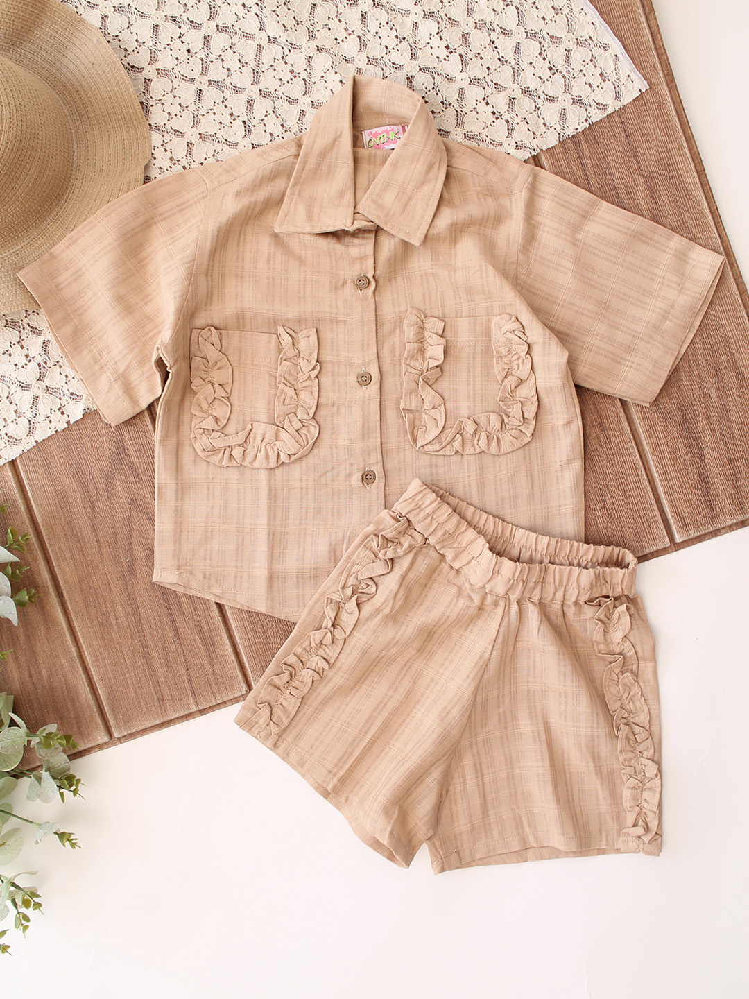 Pocket Detailed Coord Set - Beige