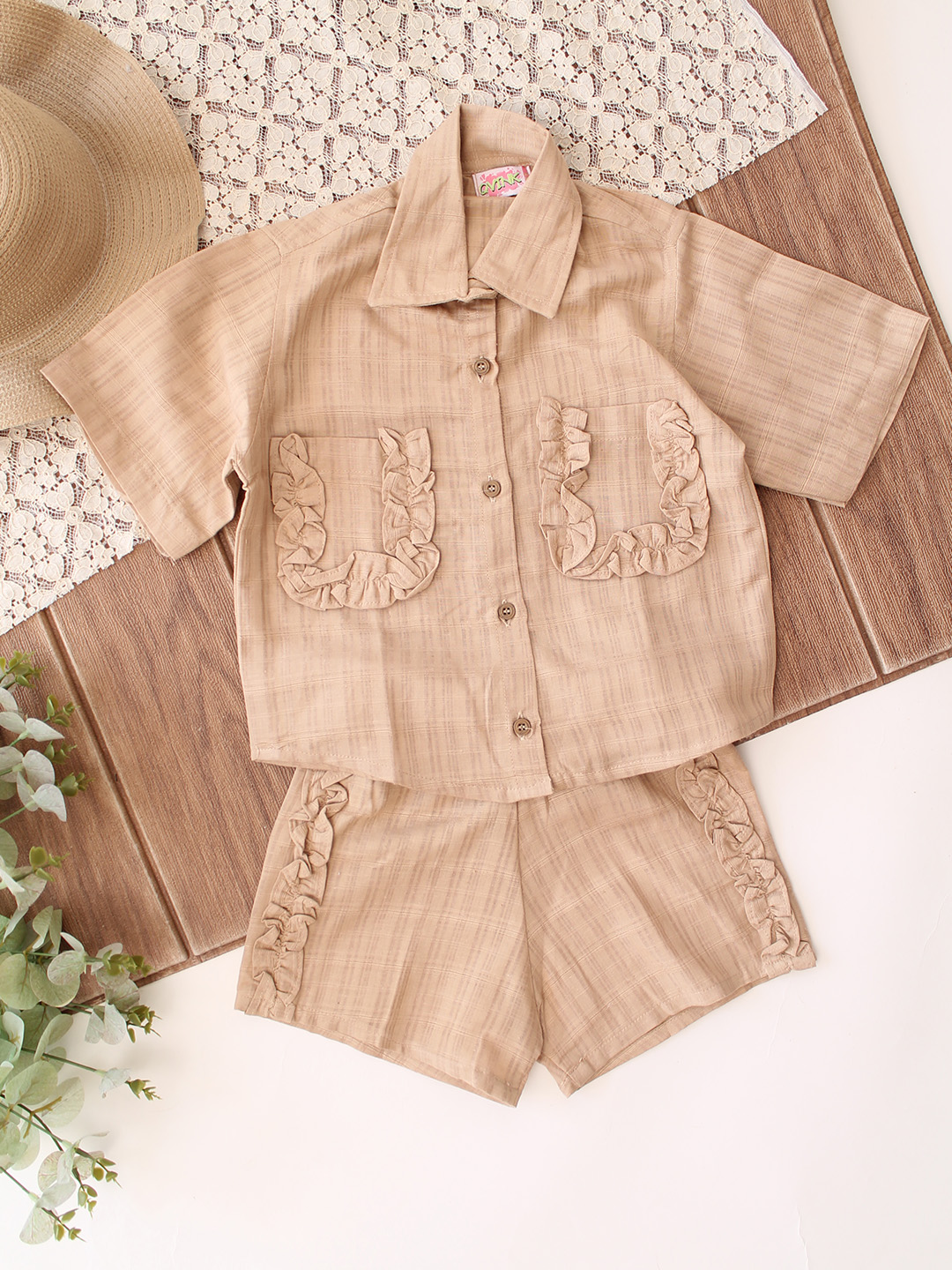 Pocket Detailed Coord Set - Beige