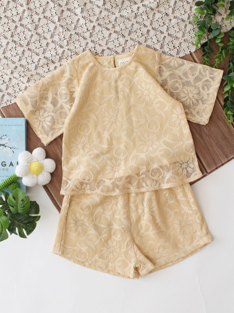 Image of Qvink Half Sleeves Co-Ord Set - Cream