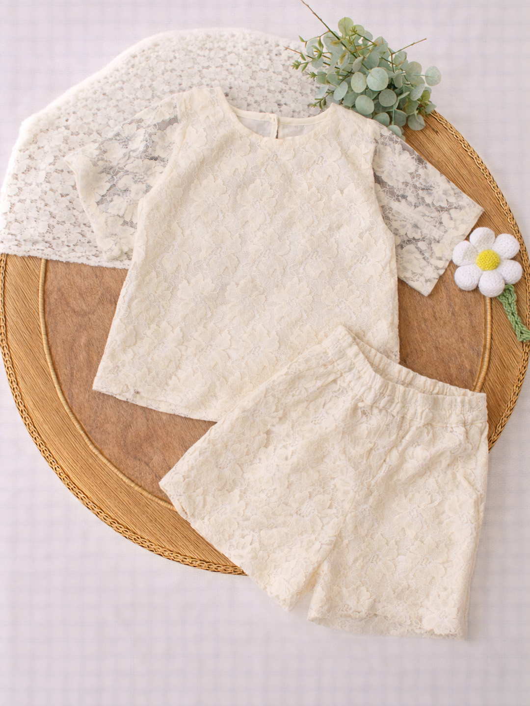 Qvink Sleeveless Coordinating Top & Shorts Set - Cream