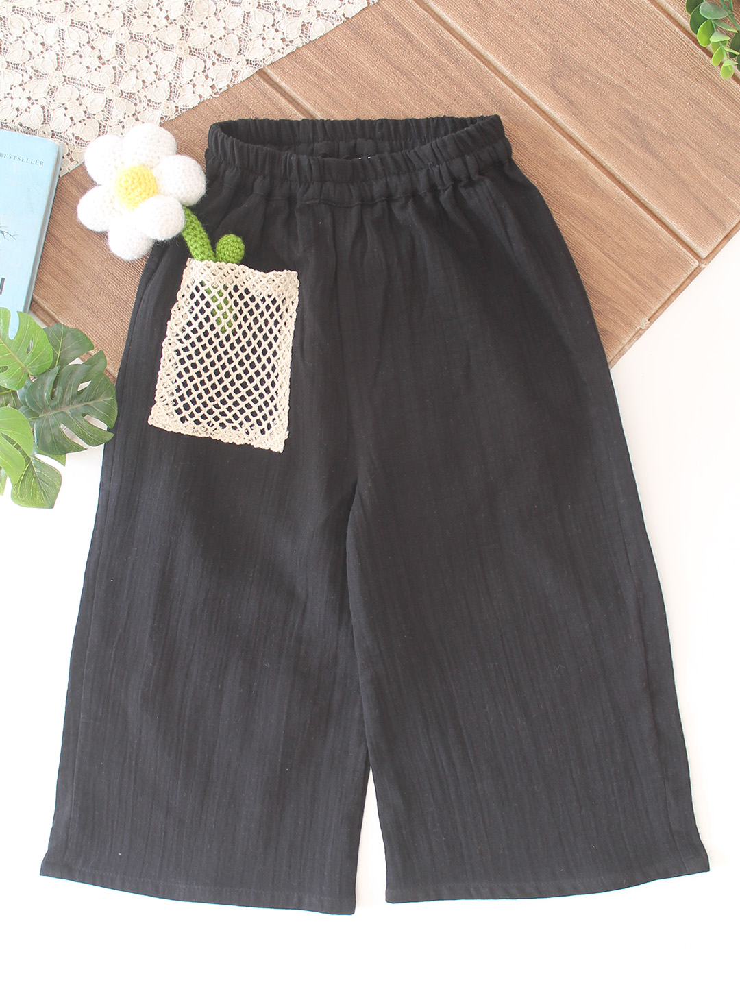 Qvink Sleeveless Pocket Detailed Coordinating Top & Pant Set - Black