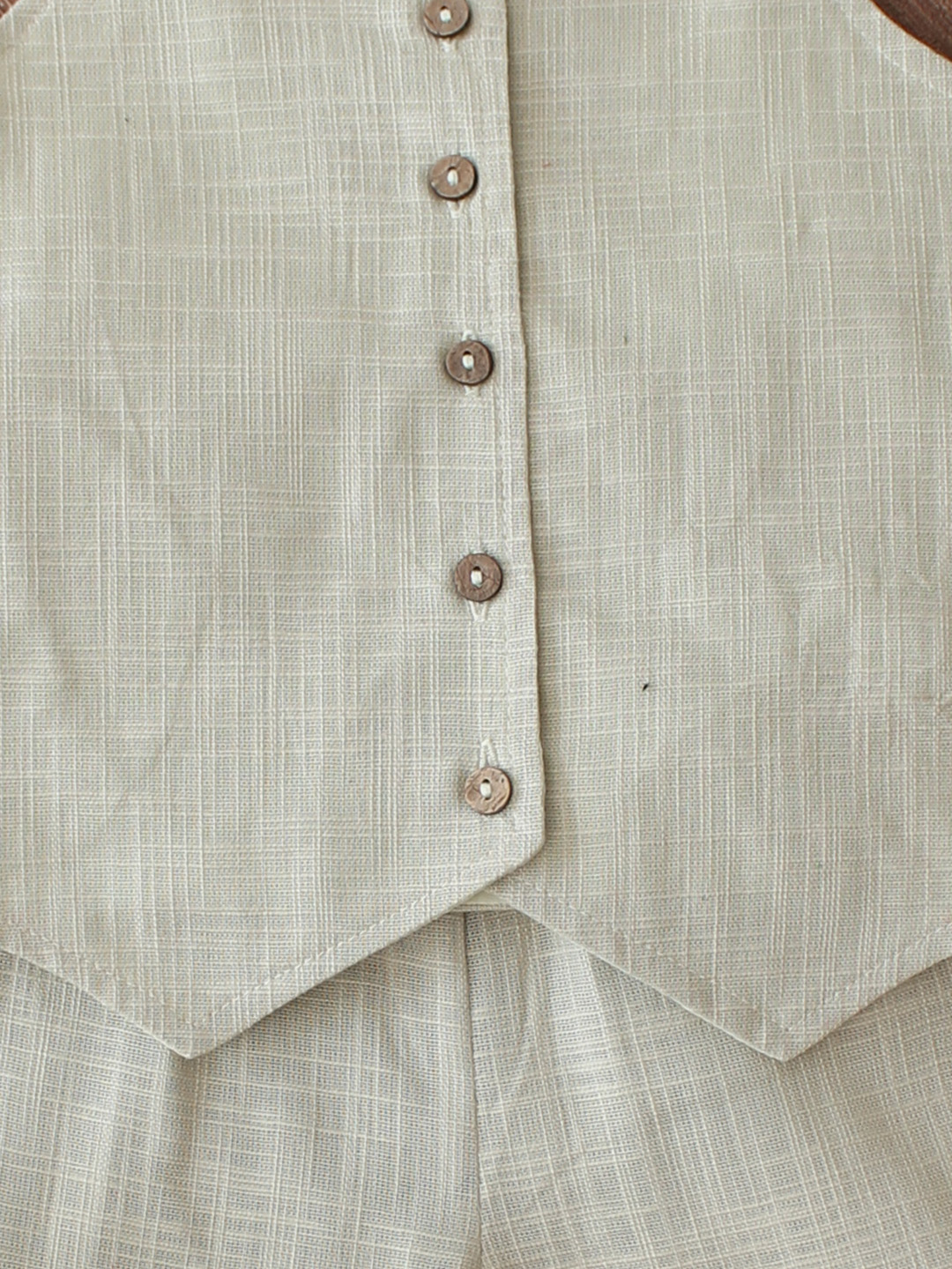 Qvink Sleeveless Waistcoat with Pant Set - Light Grey