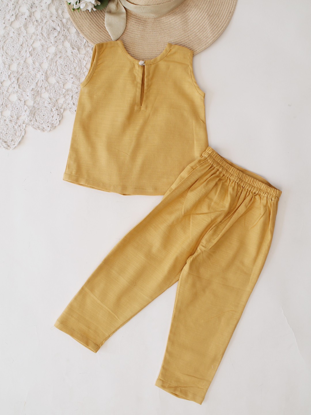Qvink Heart Applique Detailed Coord Set - Yellow
