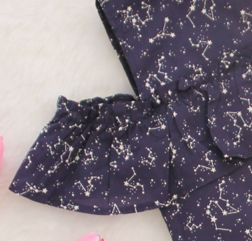 Qvink Galaxy Printed Summer Crop Top with Shorts-Navy
