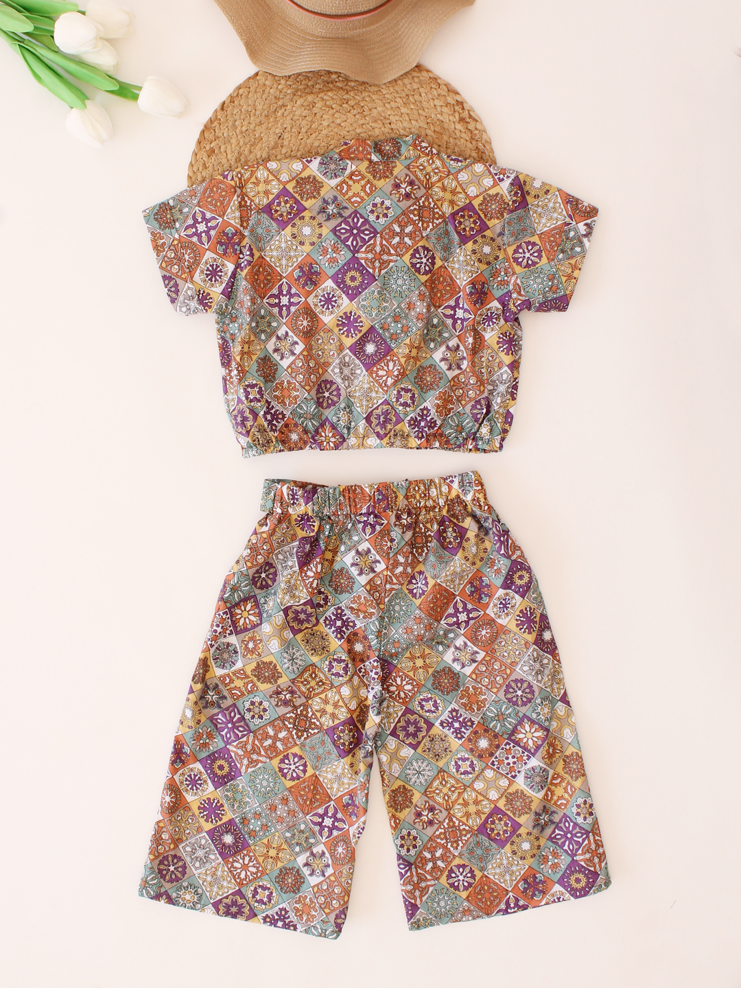 Cotton Printed Collar Detail Summer Co ord Set