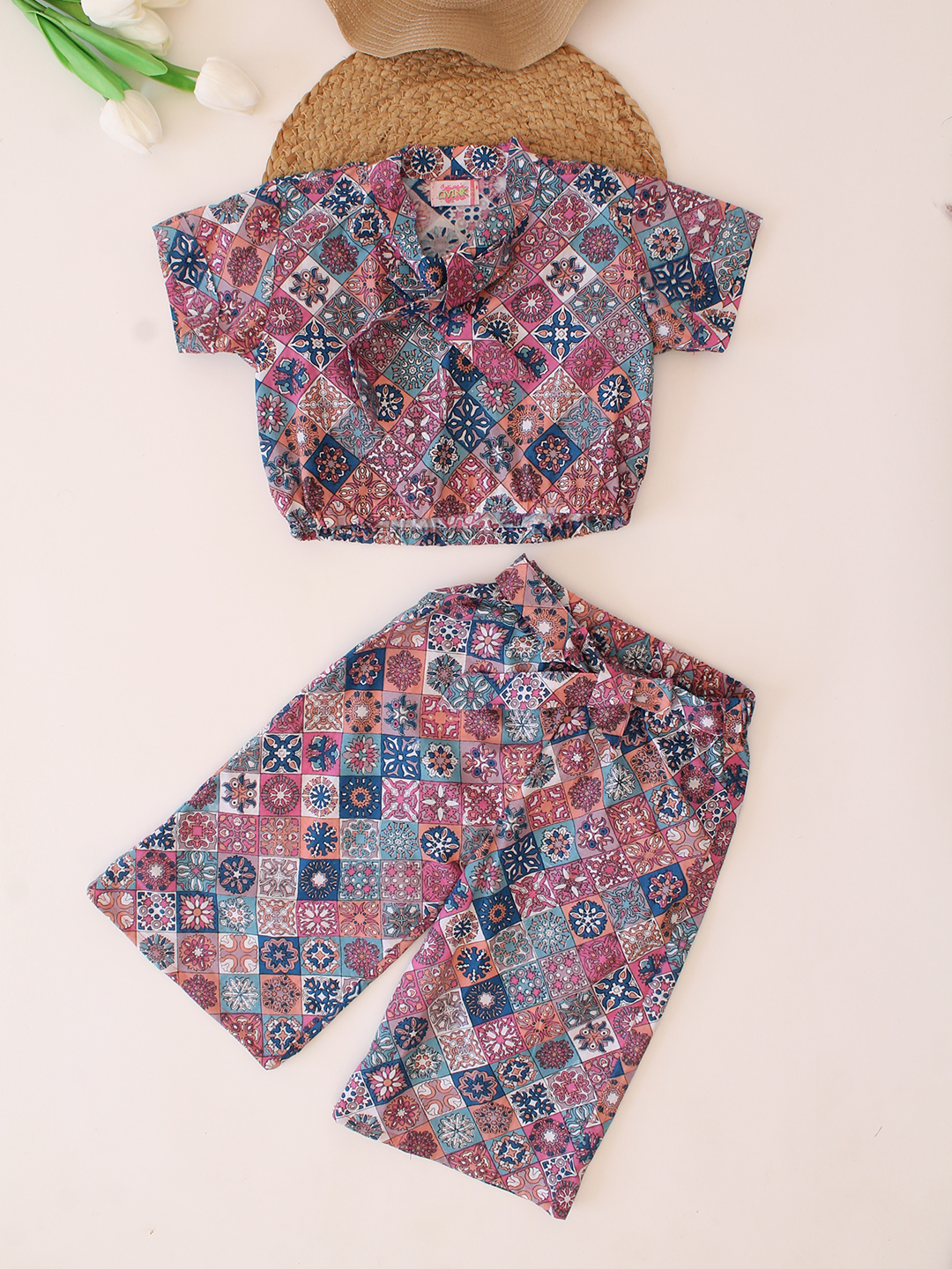Cotton Printed Collar Detail Summer Co ord Set