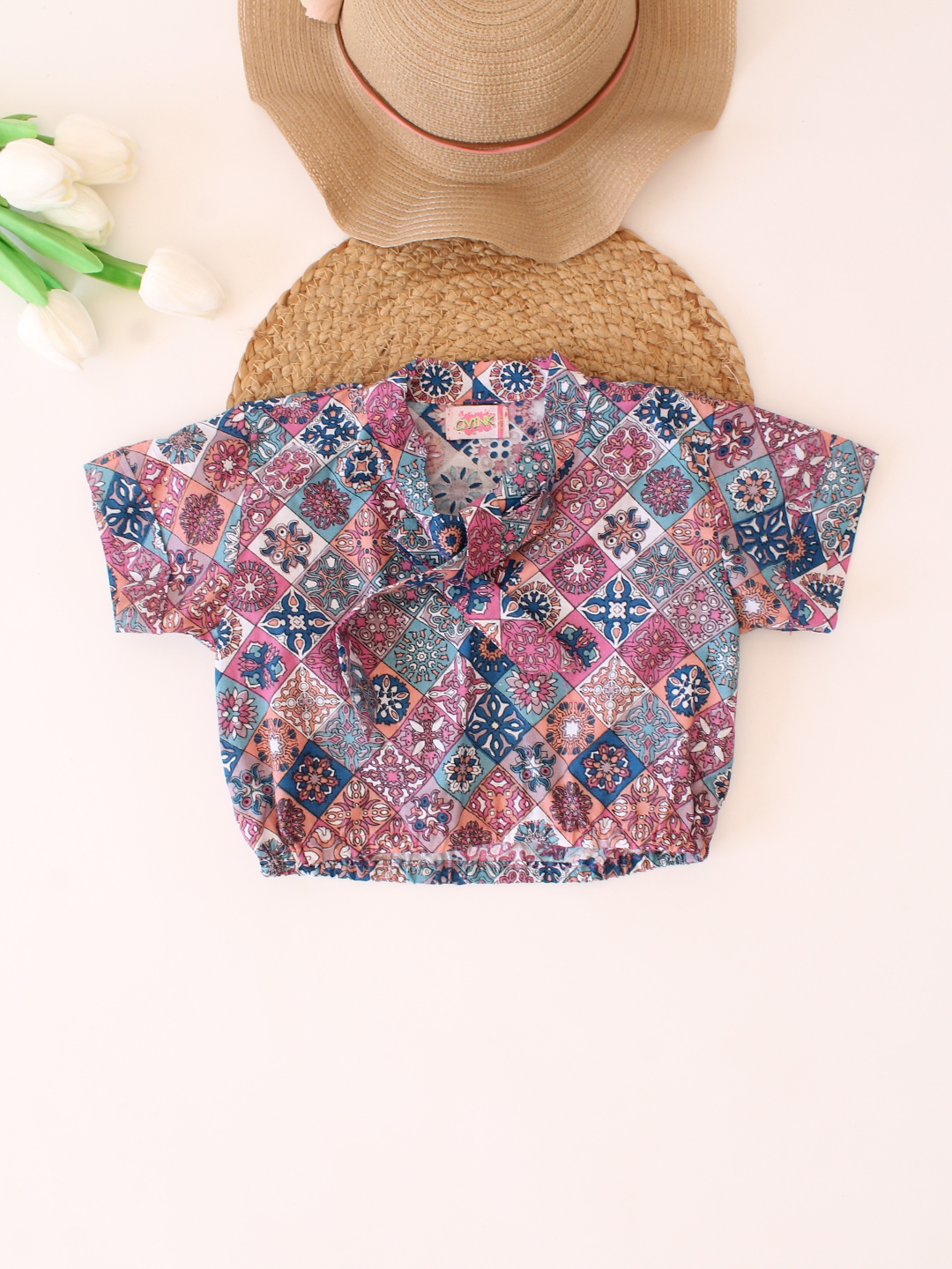 Cotton Printed Collar Detail Summer Co ord Set