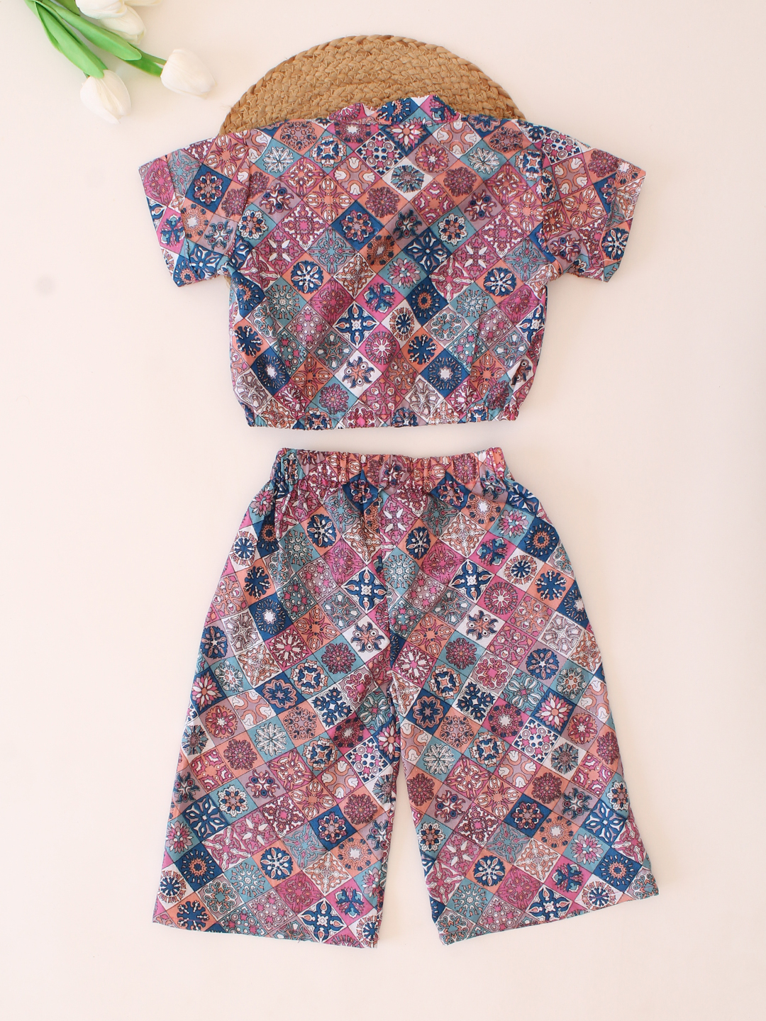 Cotton Printed Collar Detail Summer Co ord Set