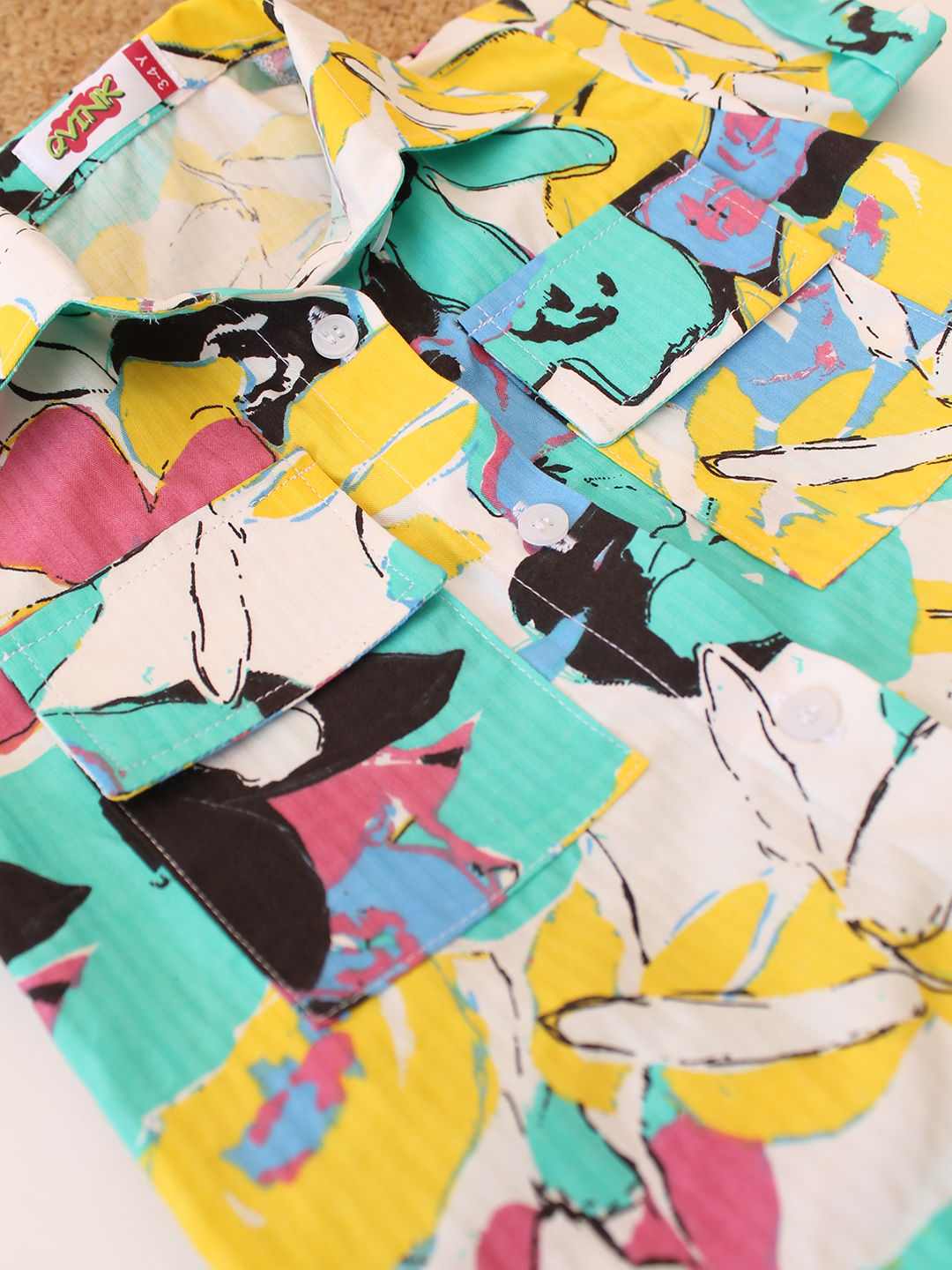 Cotton Printed Collar Detail Shirt with Shorts Co ord Set