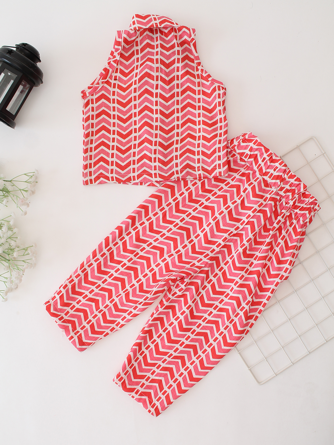 Cotton Zig-Zag Printed Shirt with Pant Co ord Set