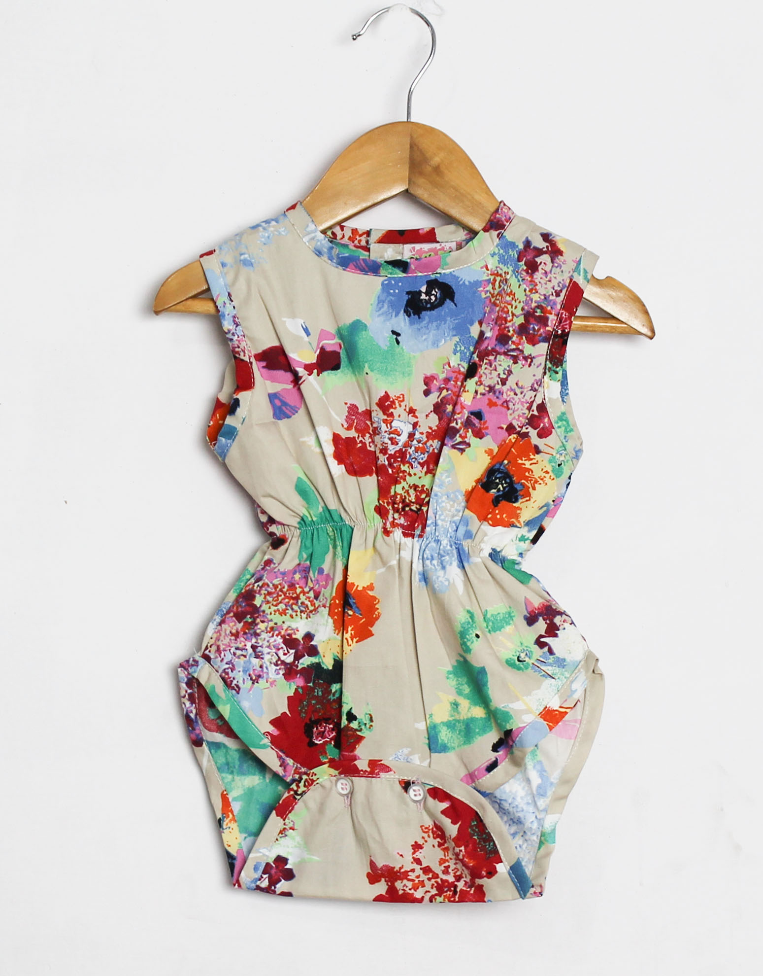 Qvink Summer Printed Romper for Girls-Multi
