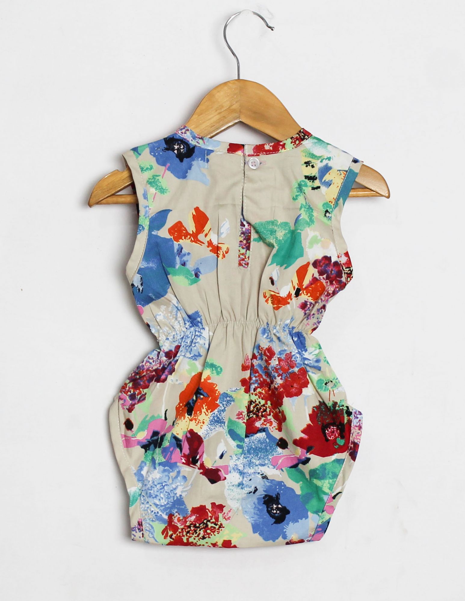 Qvink Summer Printed Romper for Girls-Multi