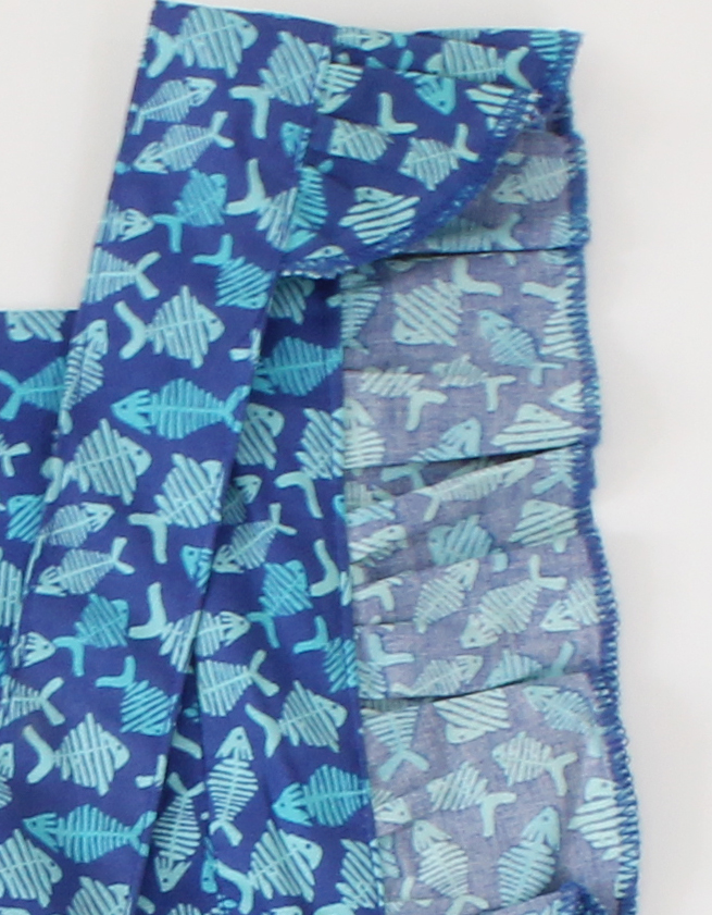 Qvink Fish Printed Romper for Girls-Blue