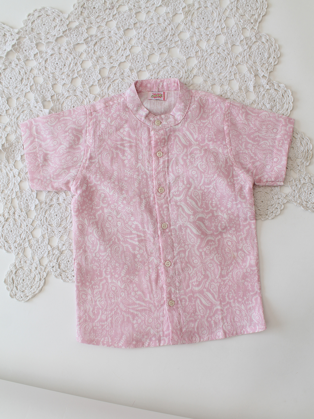 Double Gauze Printed Shirt  - Pink