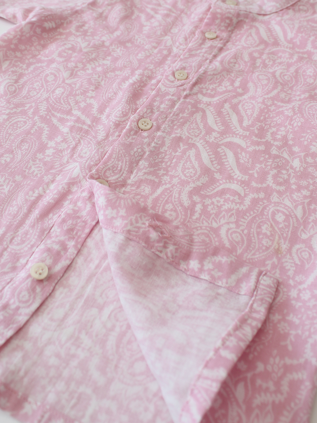 Double Gauze Printed Shirt  - Pink