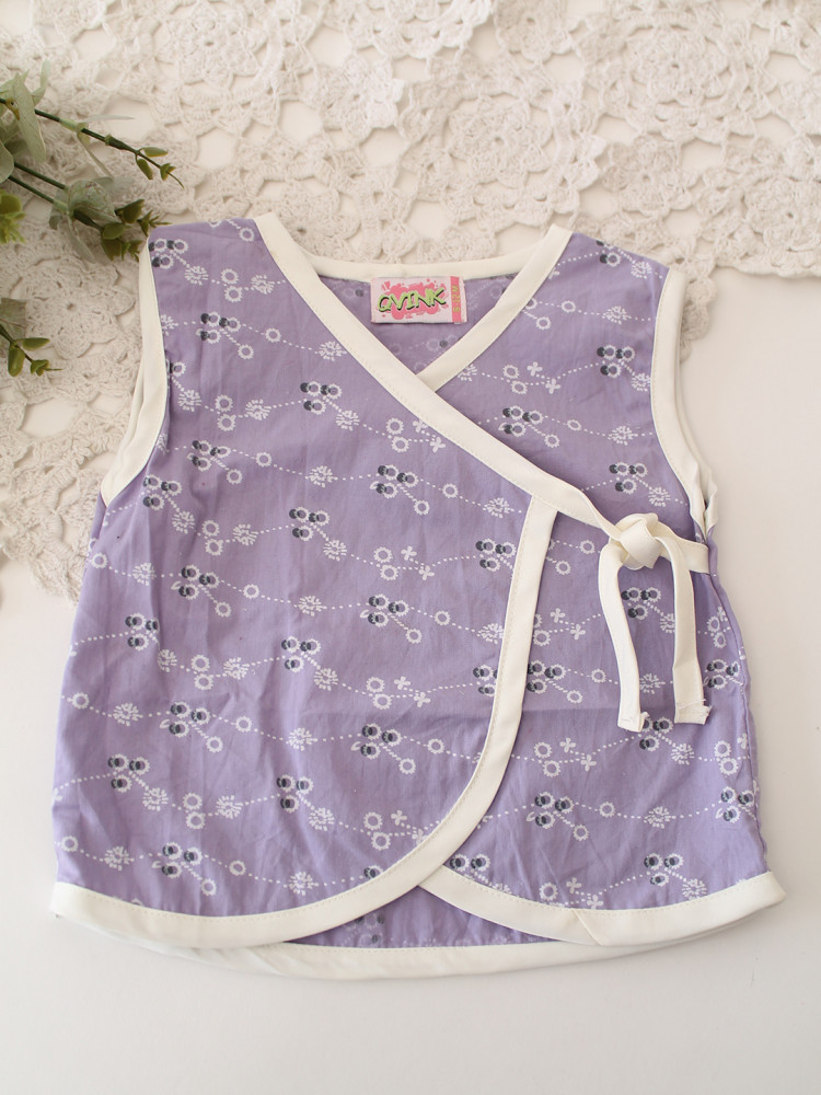 Image of Qvink Printed Cotton Jhabla - Lavender