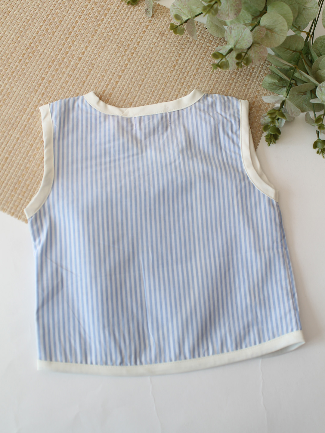 Qvink Striped Cotton Jhabla - Blue