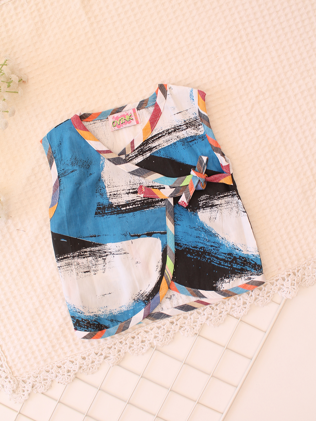 Printed Side Tie-Ups Infant Cotton Jhabla