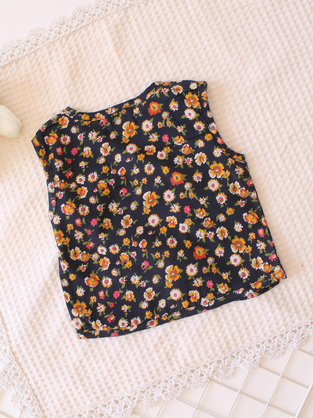 Floral Print Infant Cotton Jhabla - Multicolor