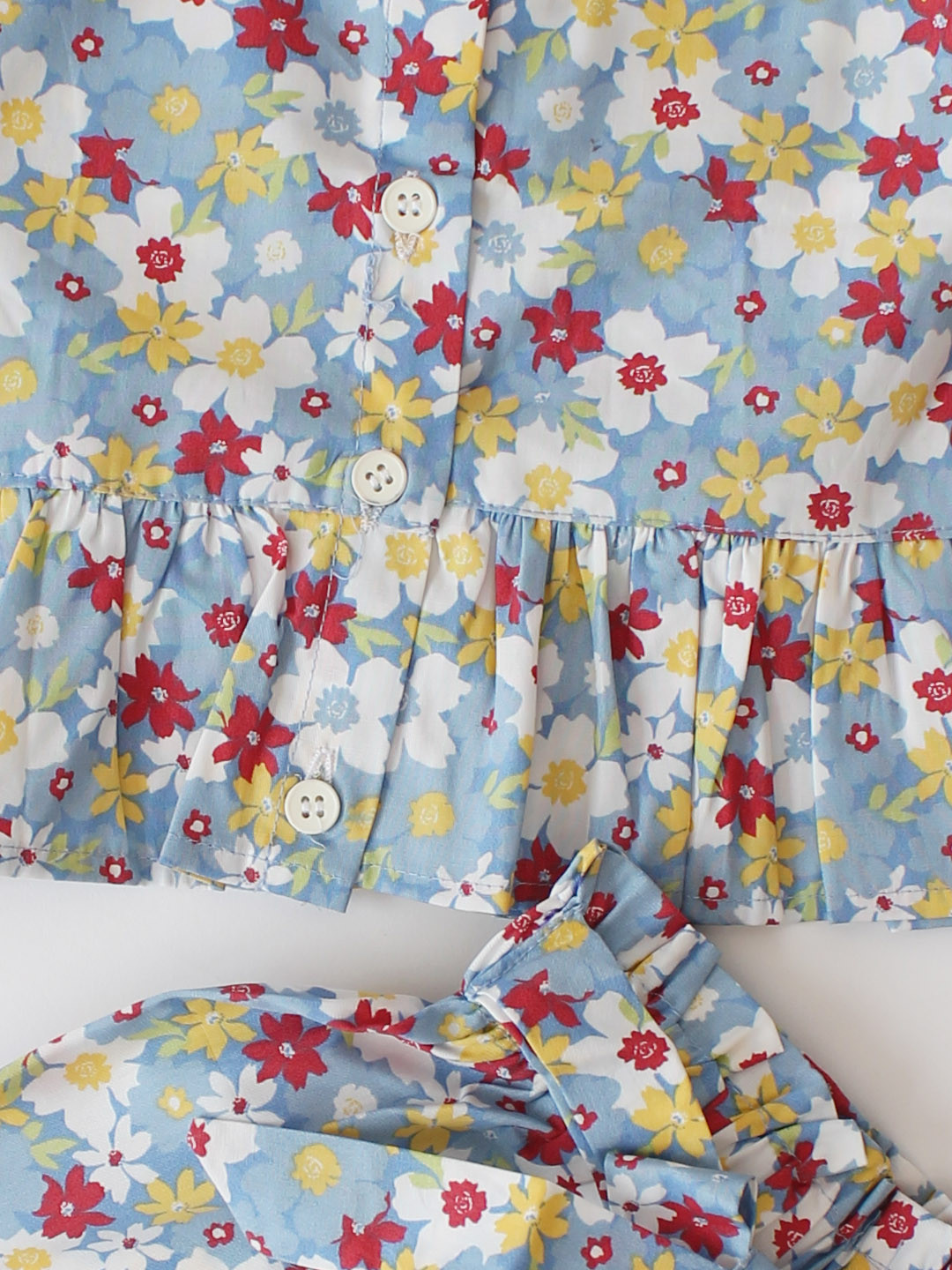 Qvink Floral Printed Sleveless Blue Co ord Set for Summer