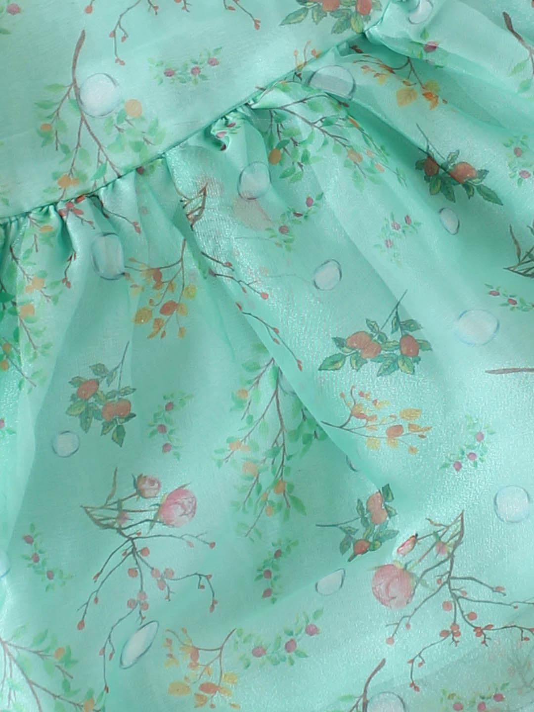 Qvink Half Sleeves Floral Printed Frock - Green