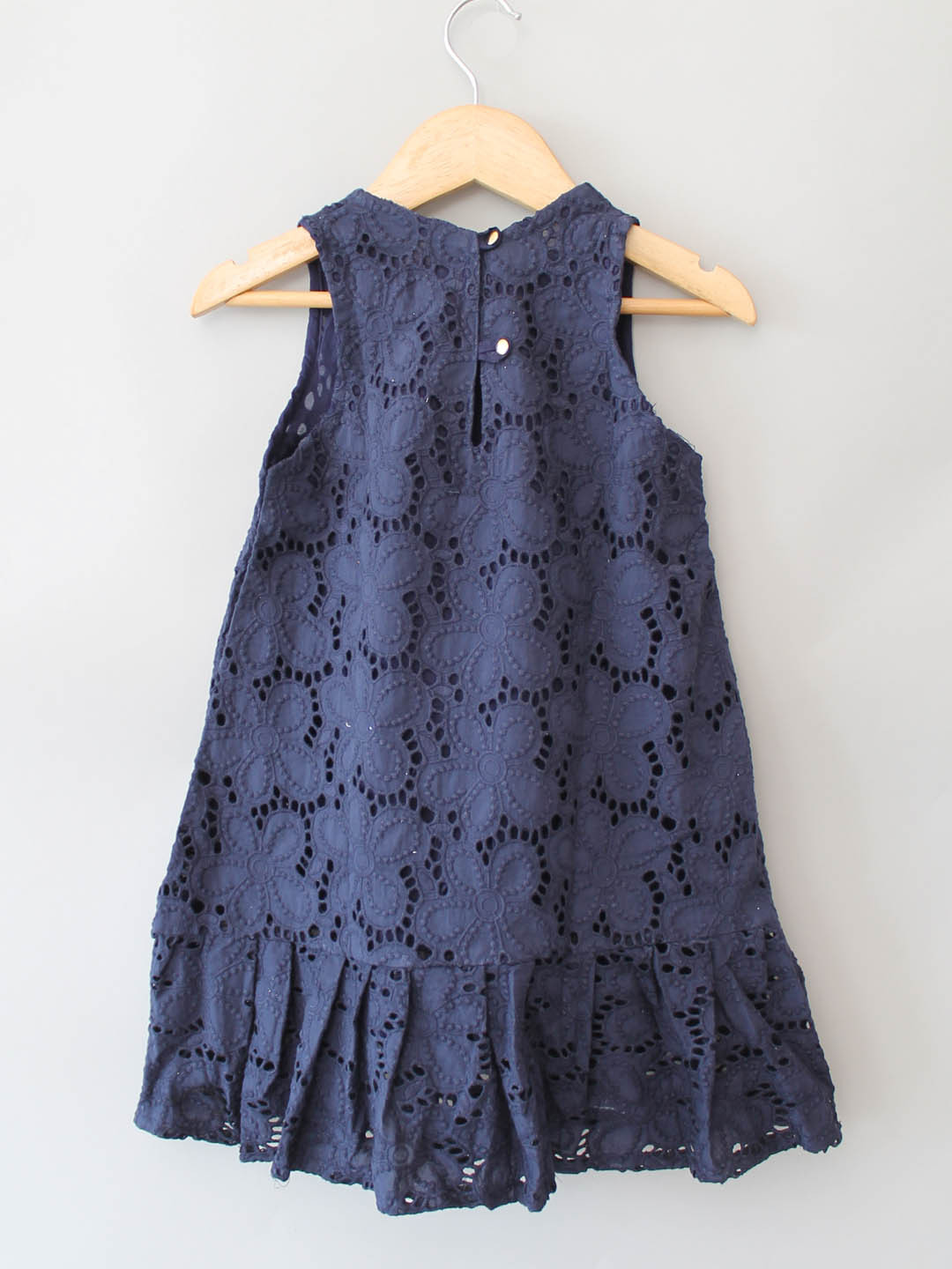 Qvink Sleeveless Back Button Closure Dress - Navy Blue