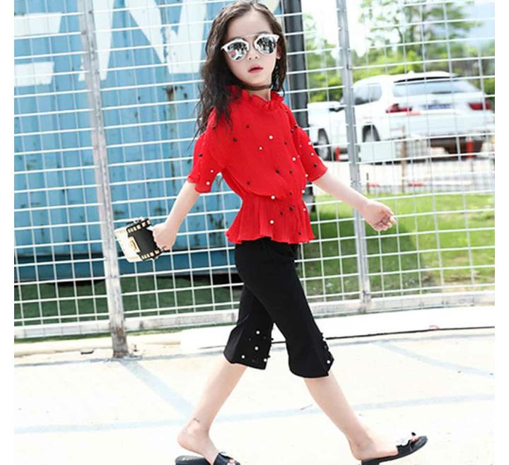 Red and Black Capri set