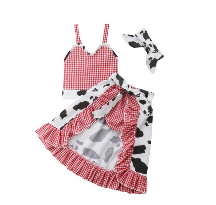 Red Checked Pattern 2 Pc Set
