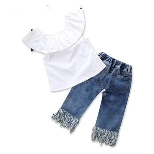 Red Flower Aplique with Denim