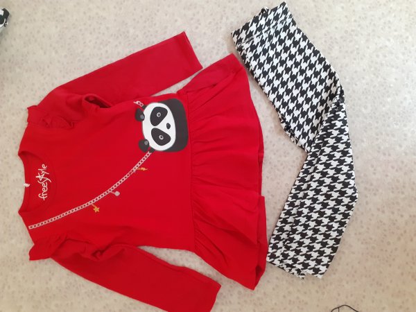 Image of Red Full Sleeve Set for Girls