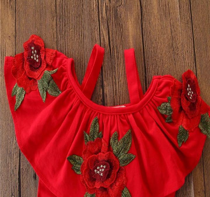 Red Stylish Shoulder Design Set