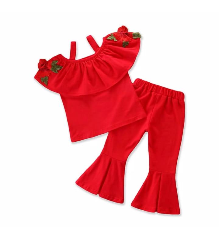 Red Stylish Shoulder Design Set
