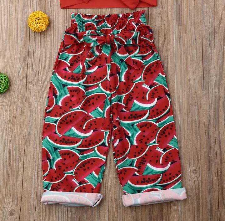 Red Watermelon Printed Pants with Top