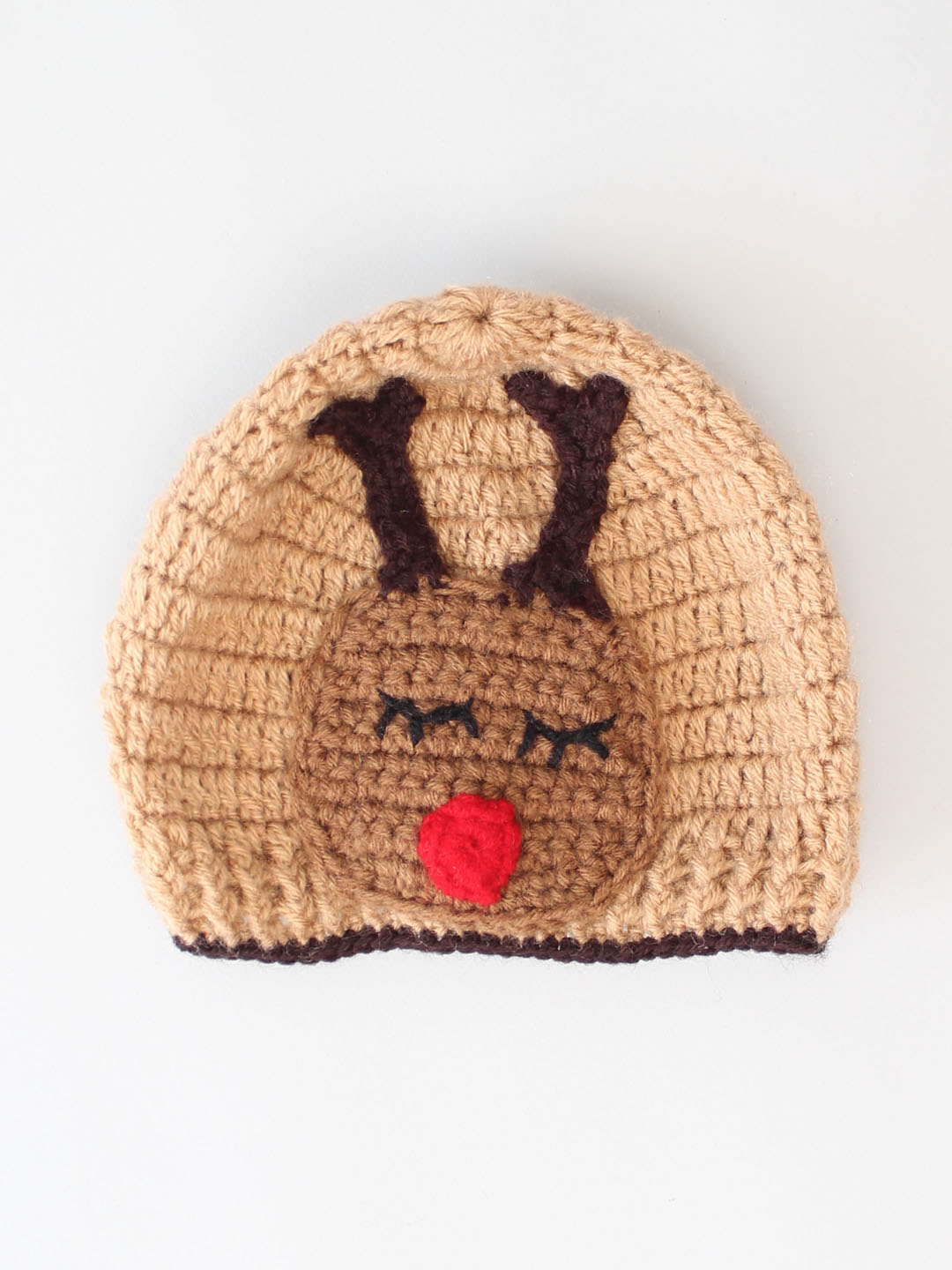Reindeer Face Sweater & Pants Set with Cap & Boots - Beige