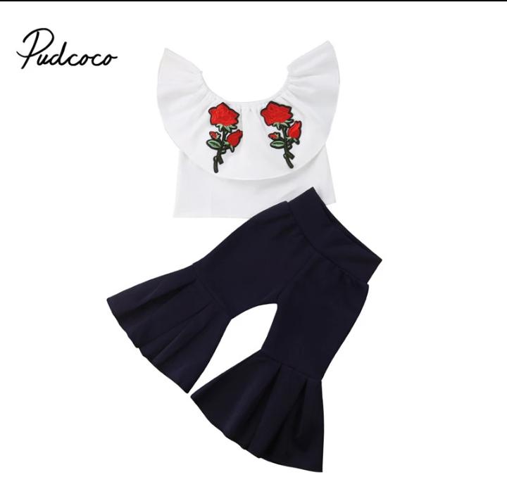 Rose Aplique Top and Trousser