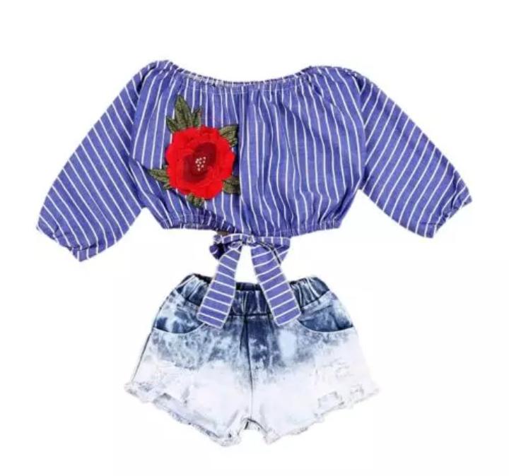 Rose Applique Top & Distressed Bottom