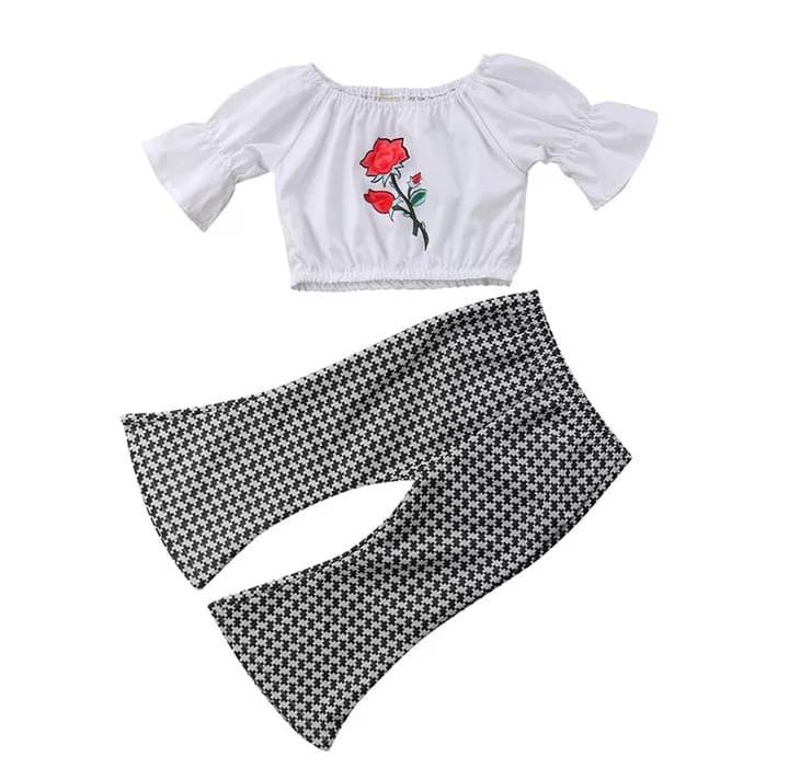 Rose Printed Top With pant