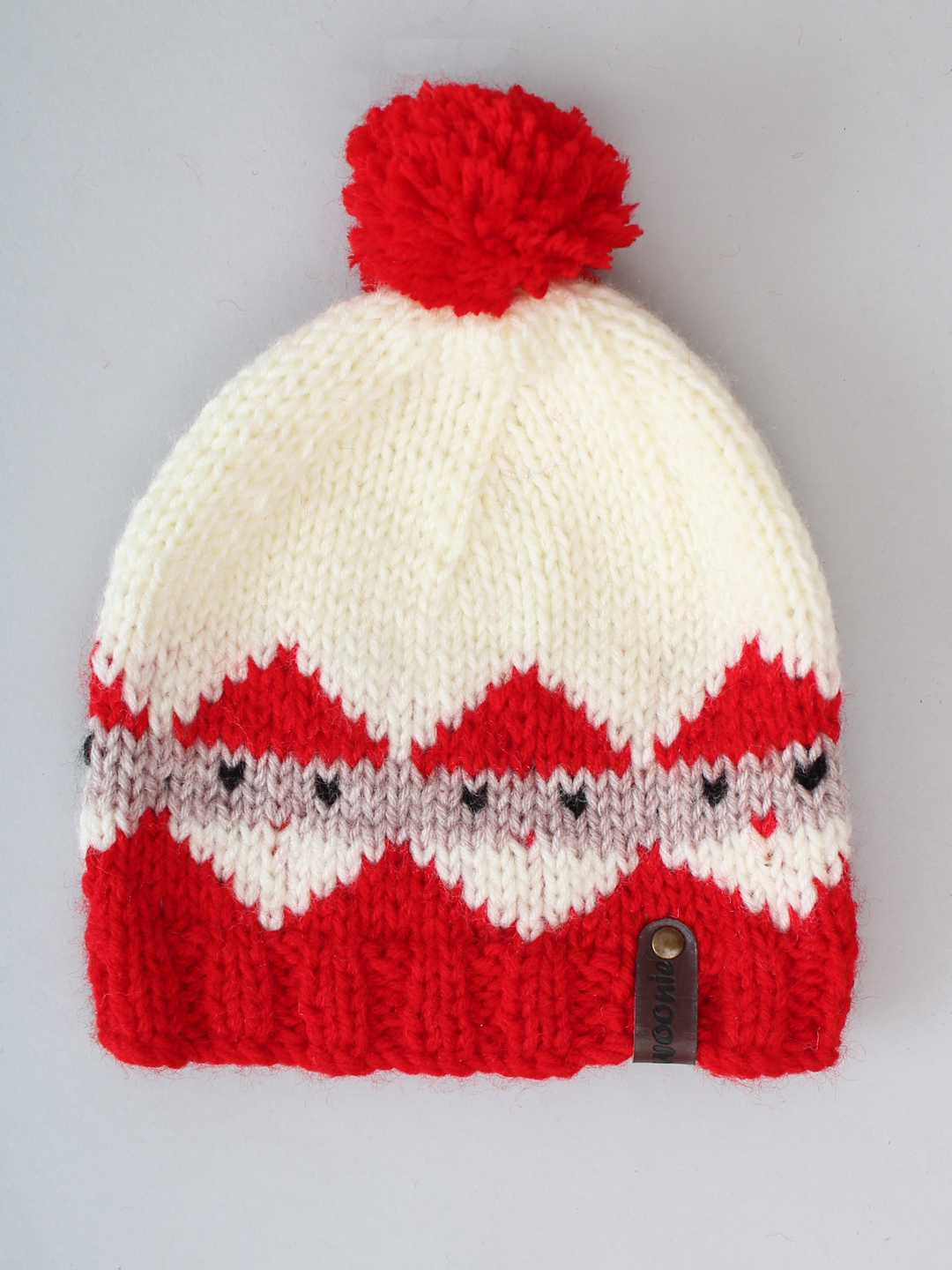 Santa Hat with Pom Pom for Infants and Kids - Off-White