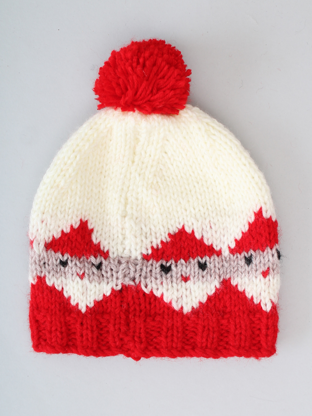 Santa Hat with Pom Pom for Infants and Kids - Off-White