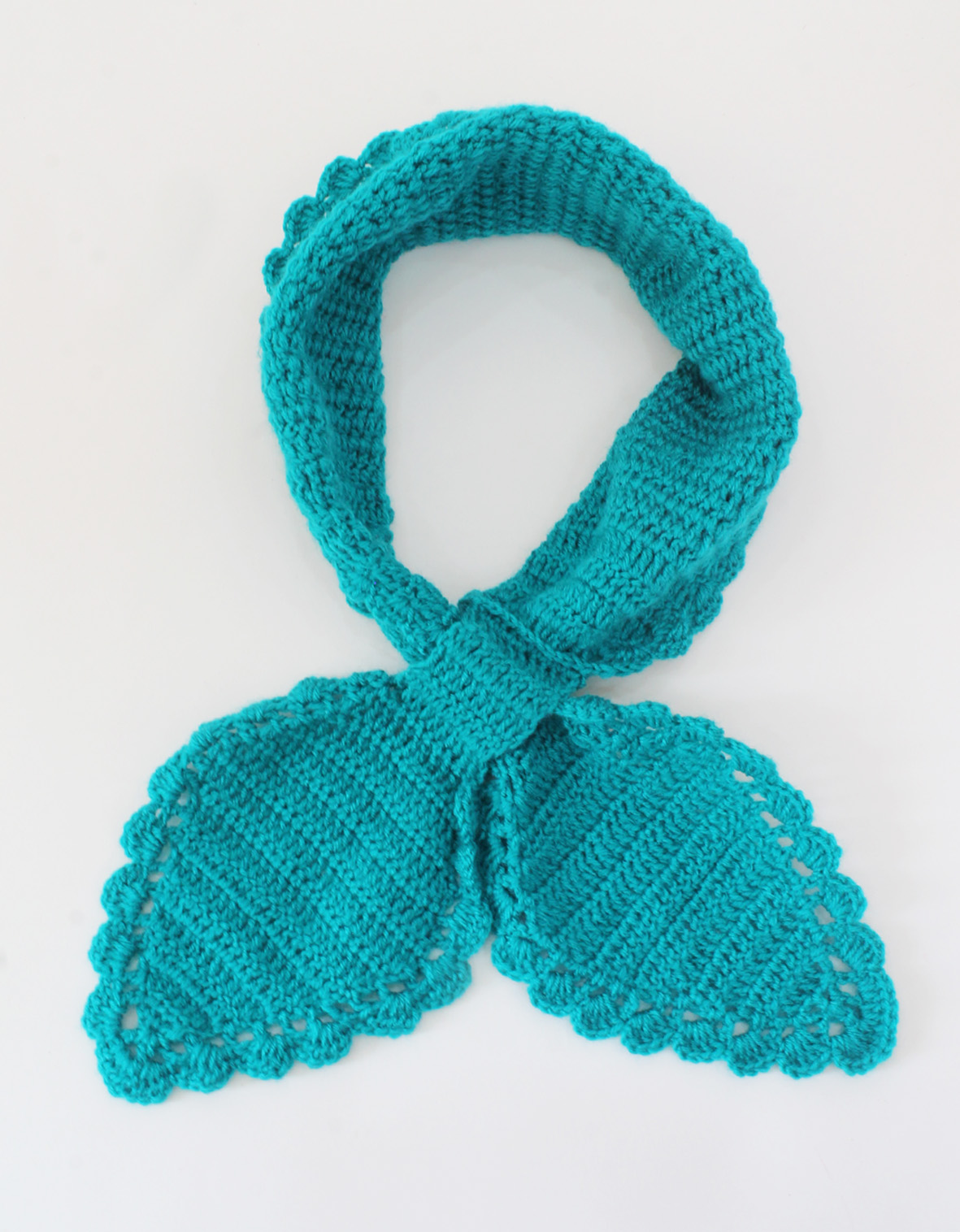 Self Fastening Keyhole Winter Neckwarmer - Sea Green