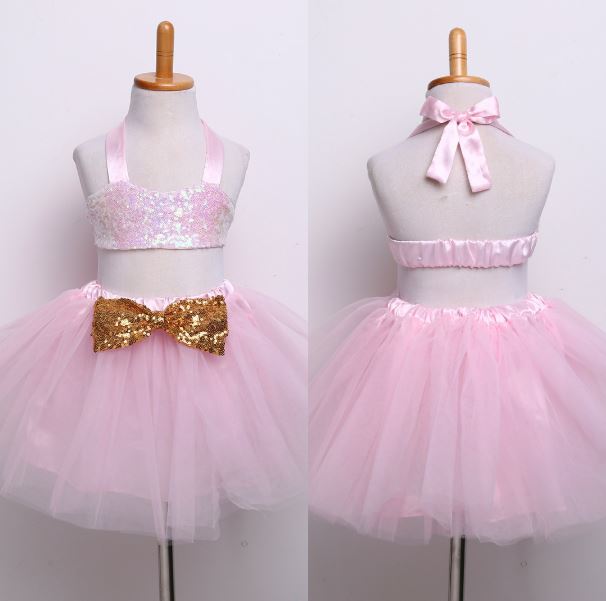 Sequin Halterneck Top with Skirt