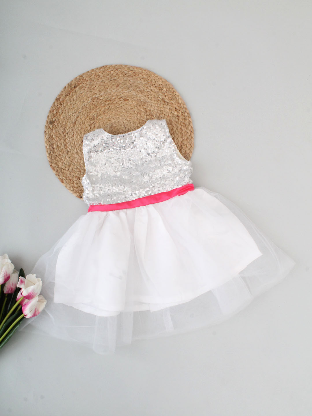 Sequins Embellished Bow Detailed Tutu Party Wear Dress