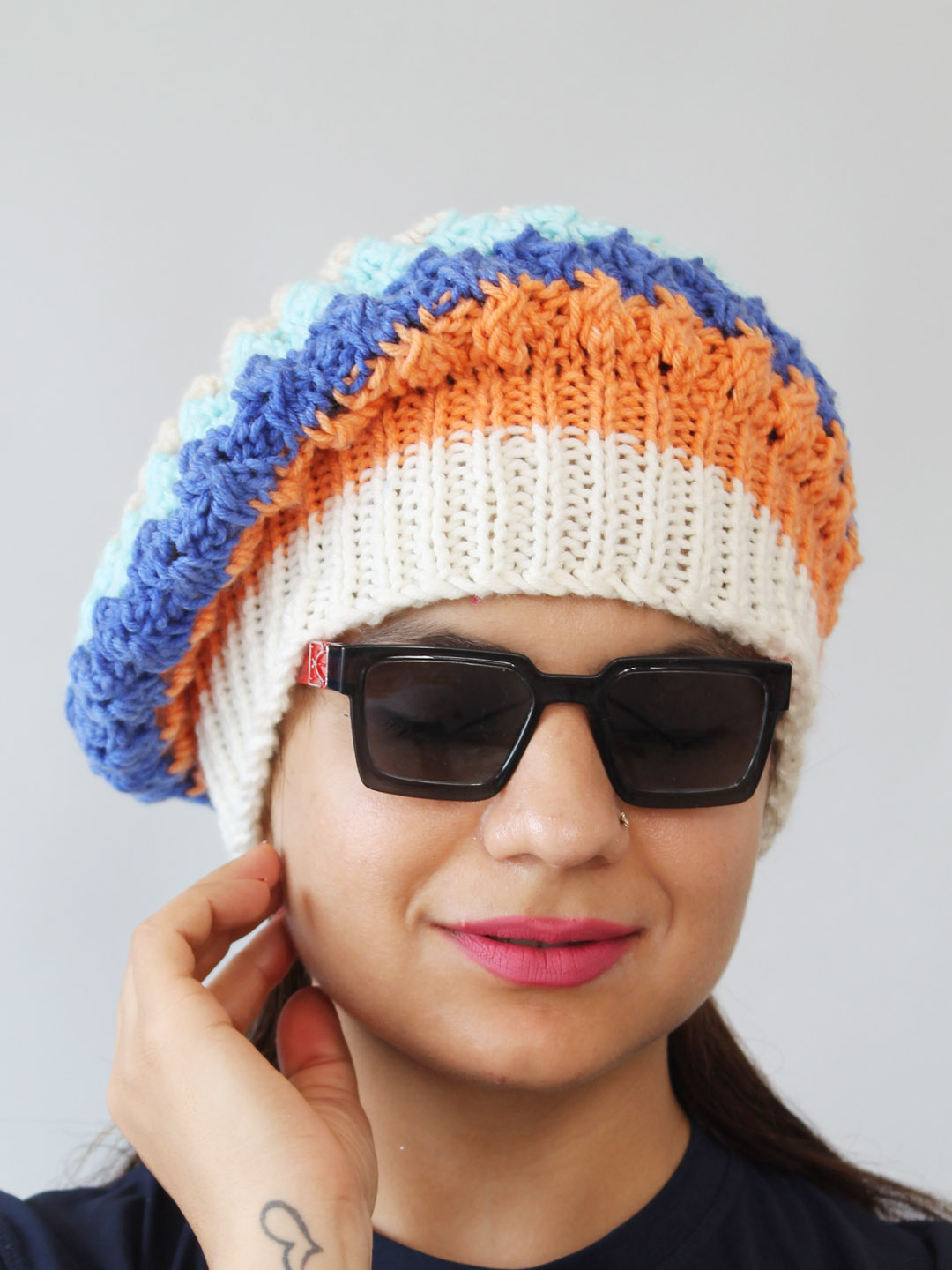 Slouchy Winter Beanie Cap for Women - Multicoloured