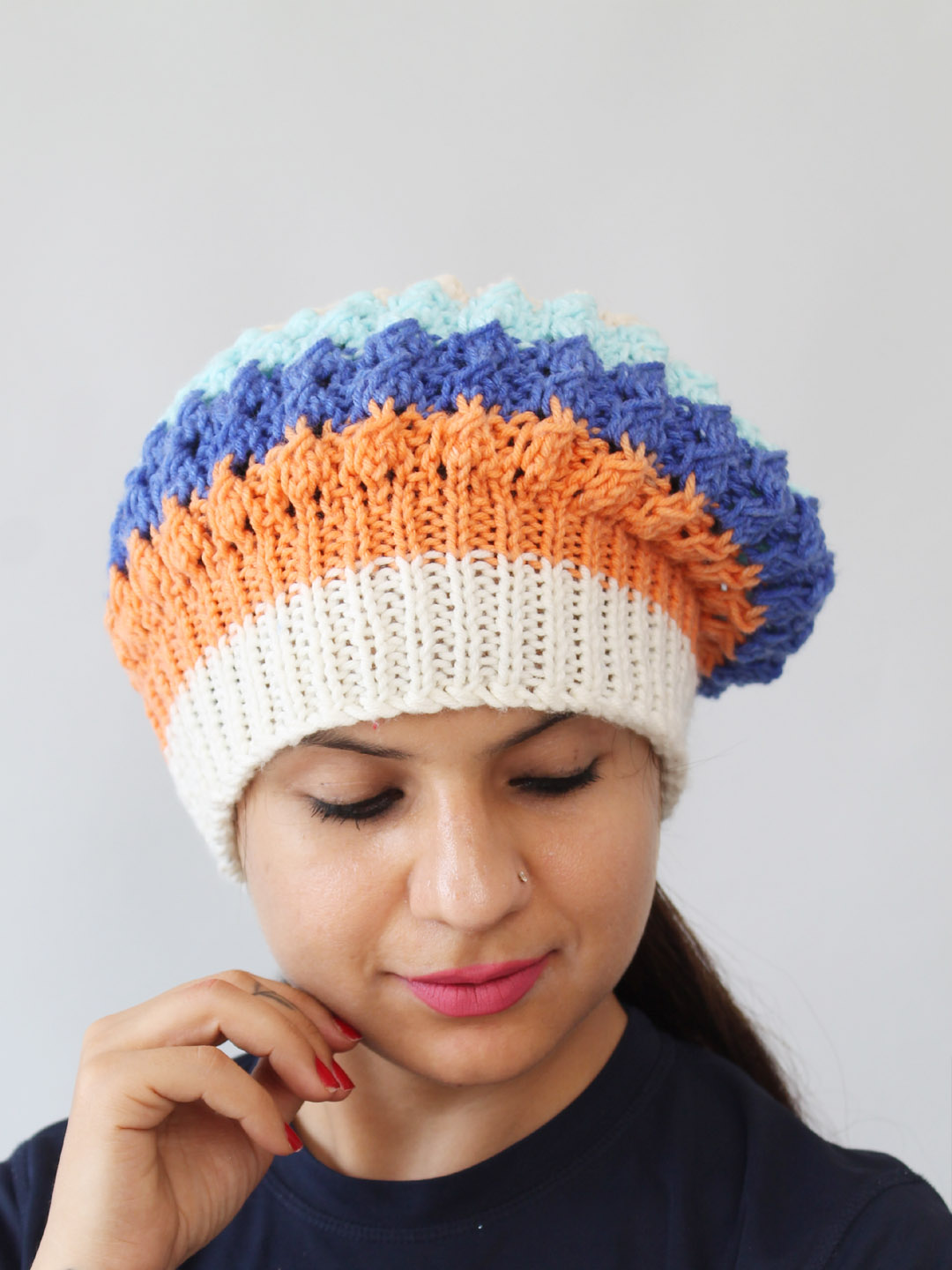 Slouchy Winter Beanie Cap for Women - Multicoloured